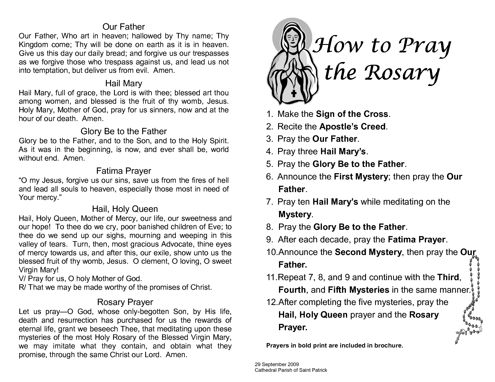 Motiskyy 50 Pcs How To Pray The Rosary Prayer Card 6 X 4 Inches 