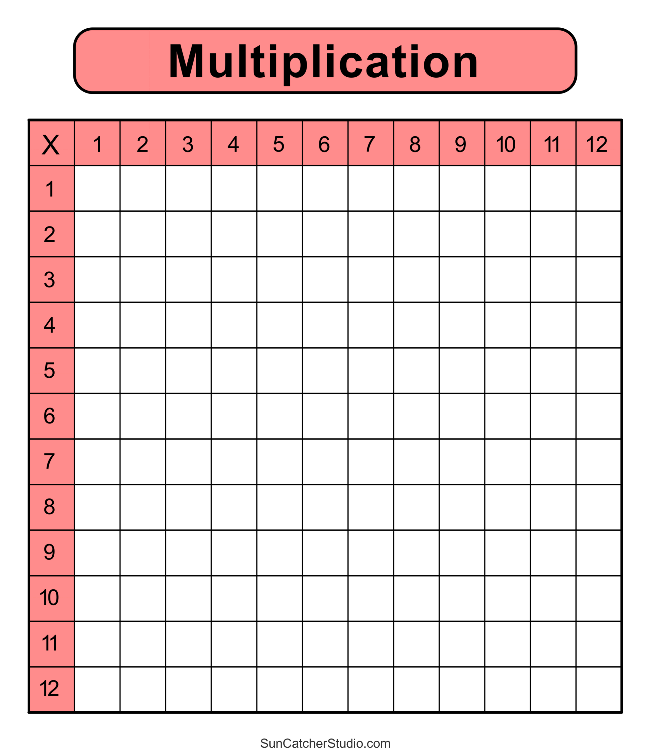 Free Printable Math Times Table Worksheets