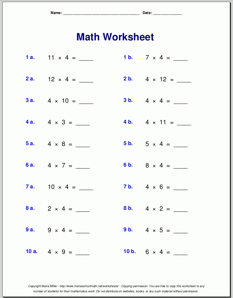 3rd Grade Math Worksheets Printable Free
