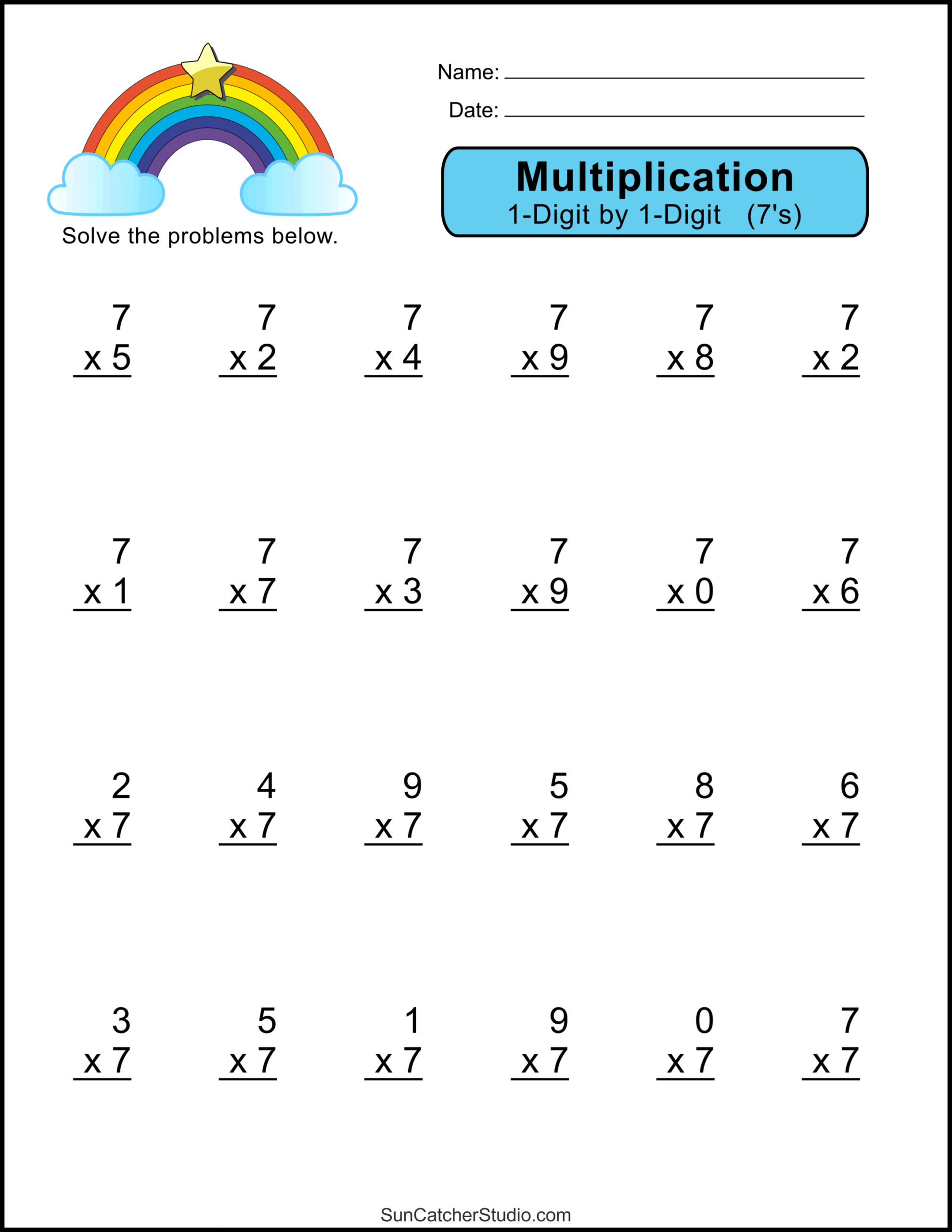 Math Worksheets Free Printable Multiplication