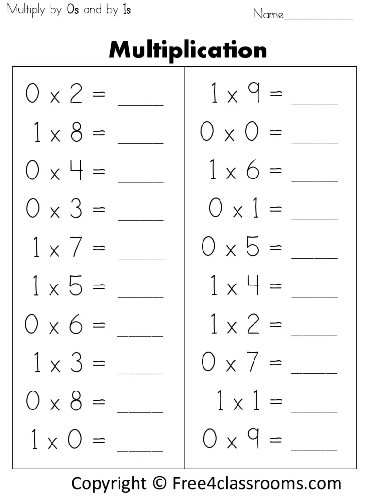 Multiply 1 Digit 0s 1s Vertical PDF PDF Career amp Growth 