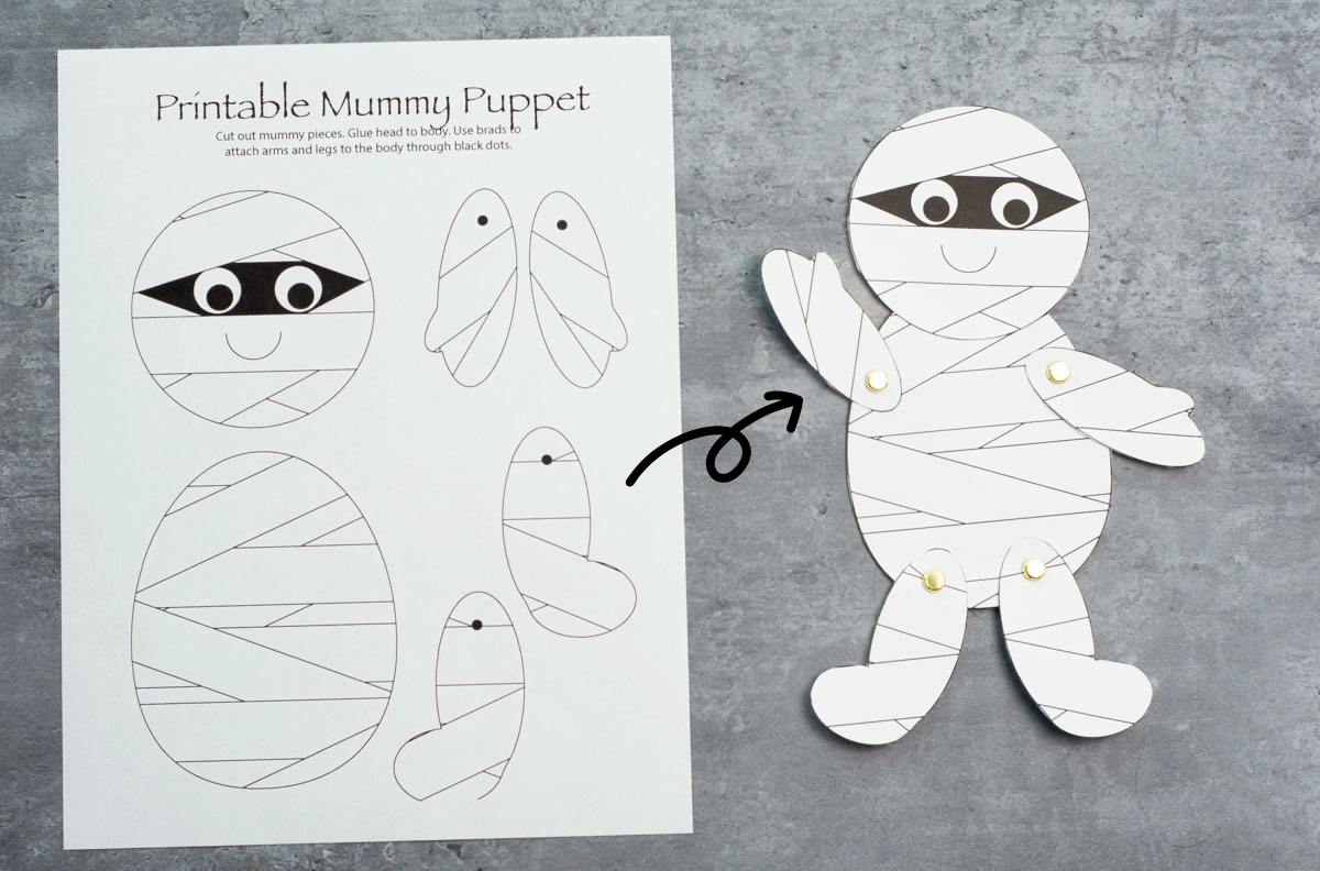 Mummy Puppet Cut Out Craft For Kids Free Printable Homan At Home