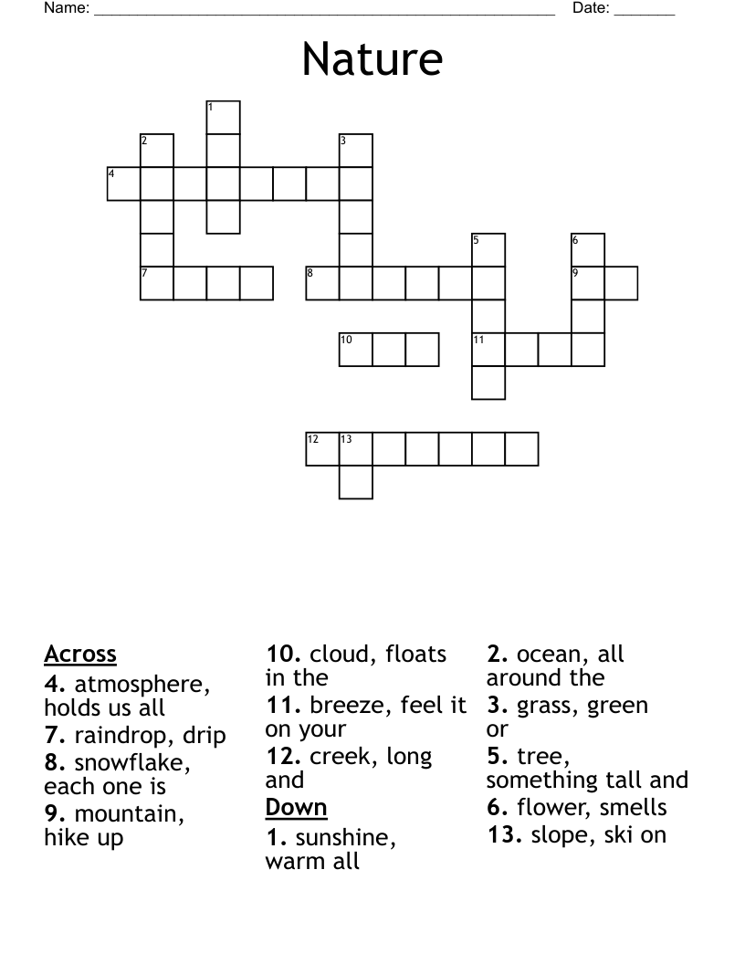 Nature Crossword WordMint