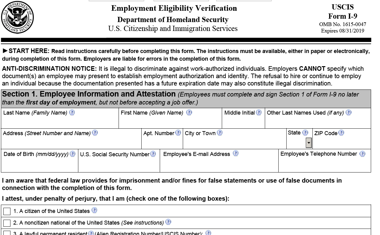 New I 9 Form Released Required After Jan 22 2017