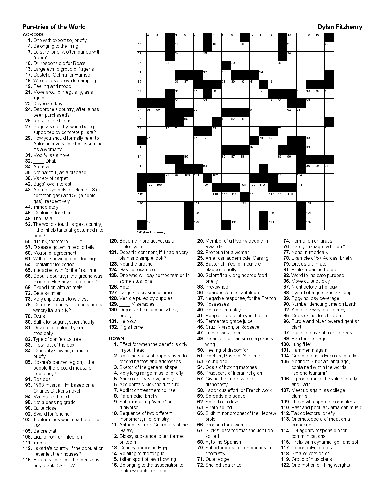Free Printable Premier Crossword Puzzles