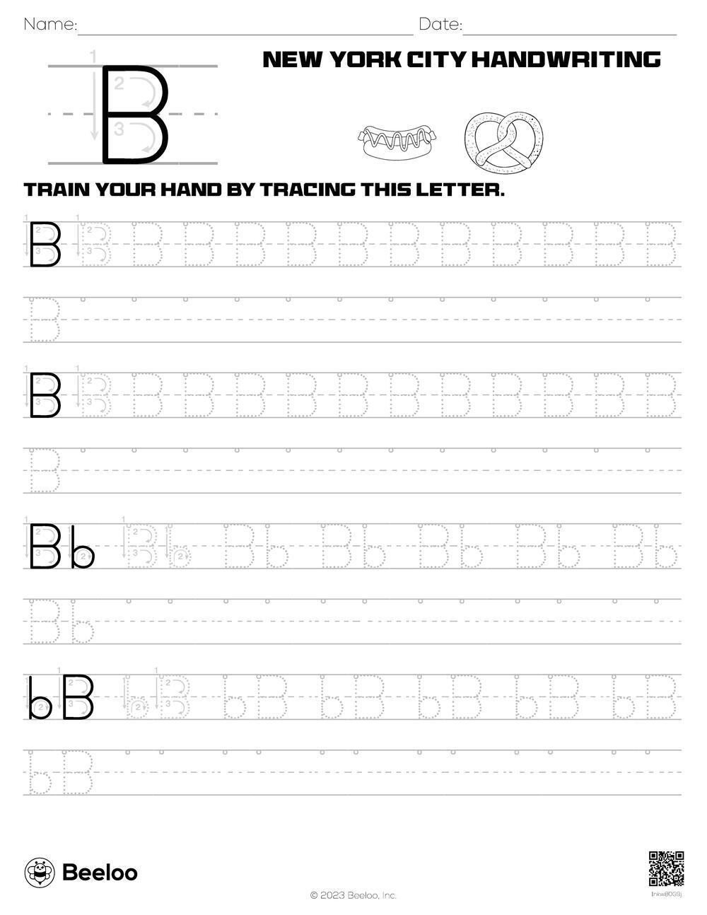 New York City themed Word Tracing Worksheets Beeloo Printable 