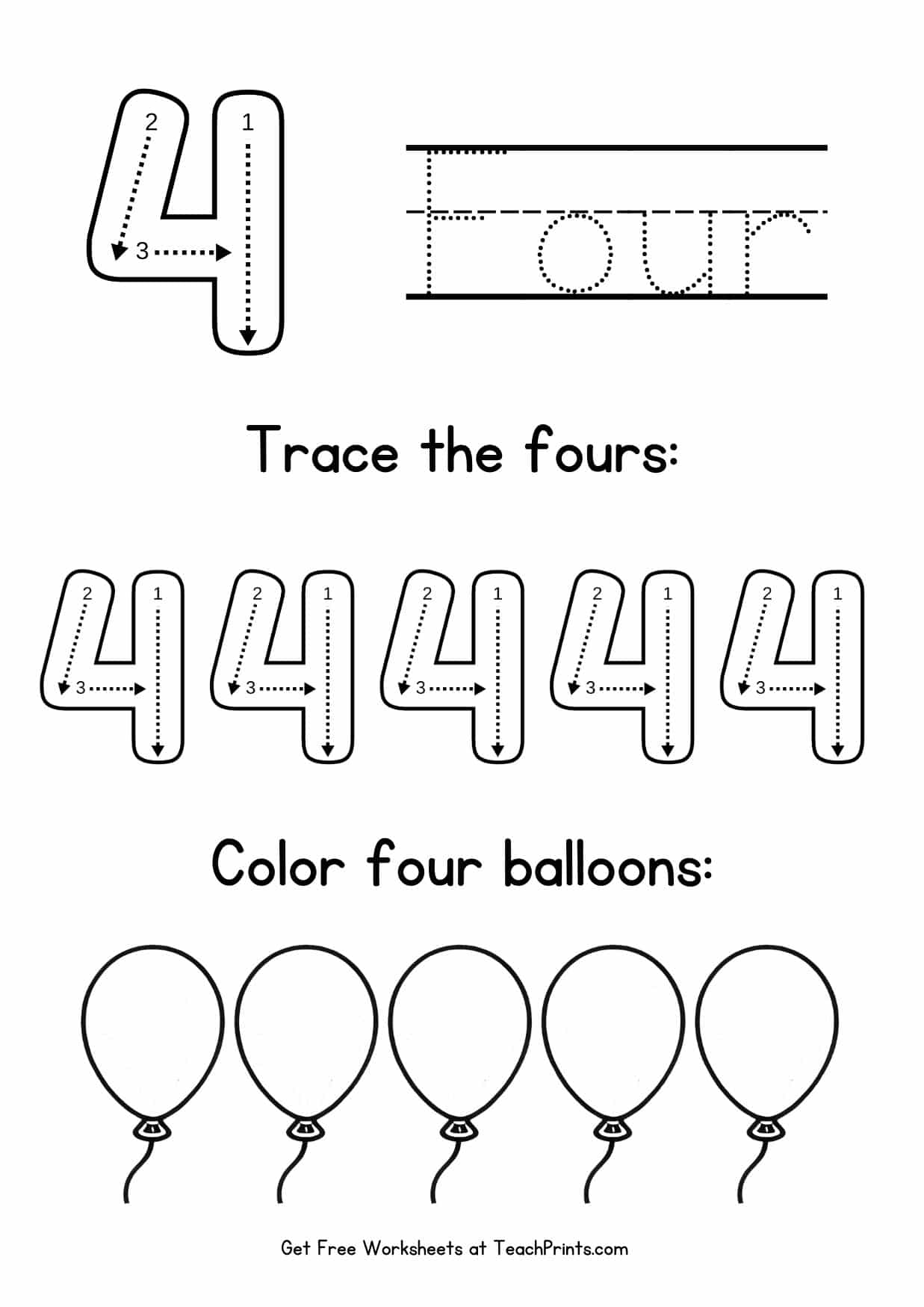 Pre K 4 Number Worksheets Free Printable