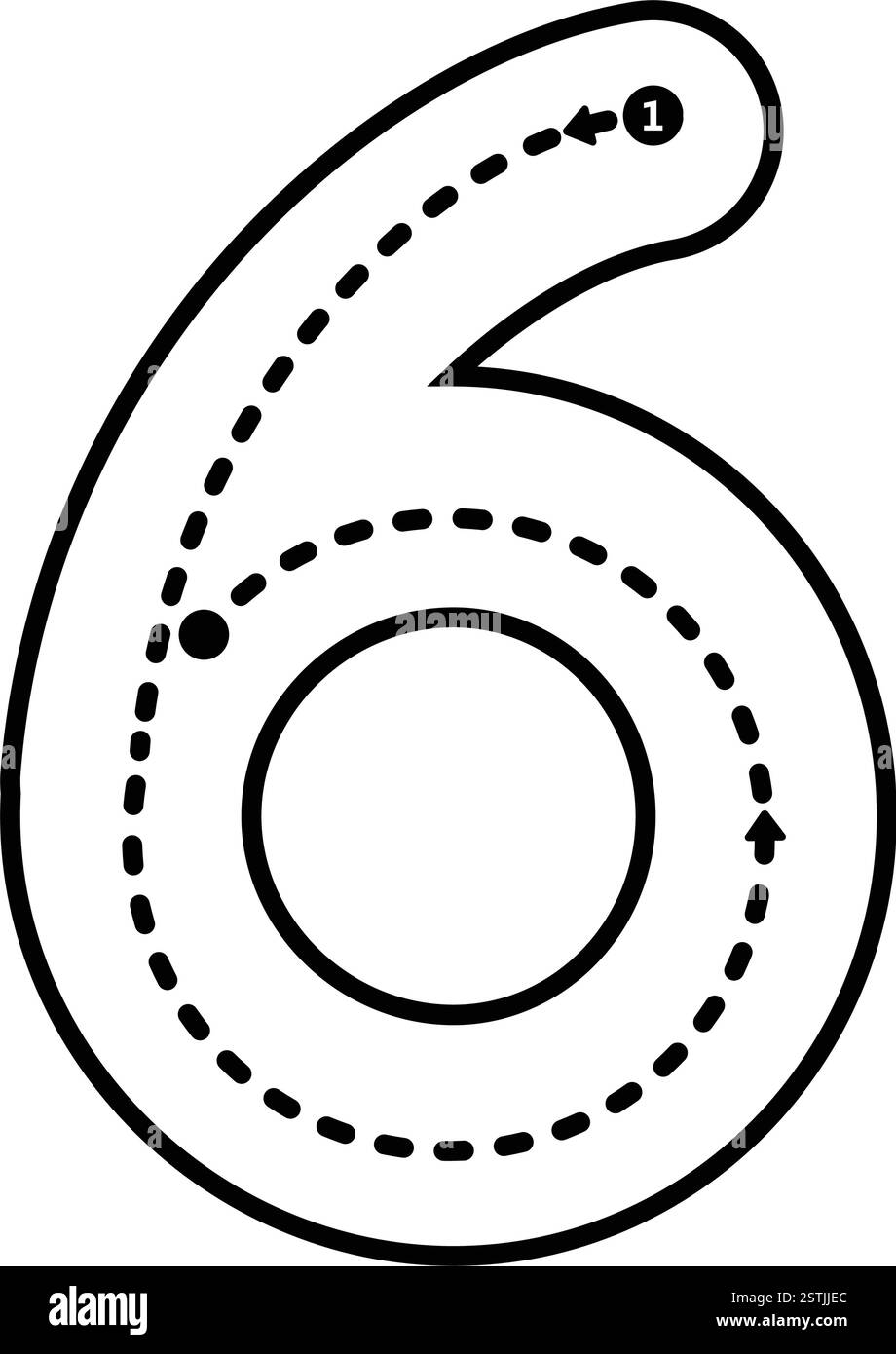 Number 6 Outline Printable
