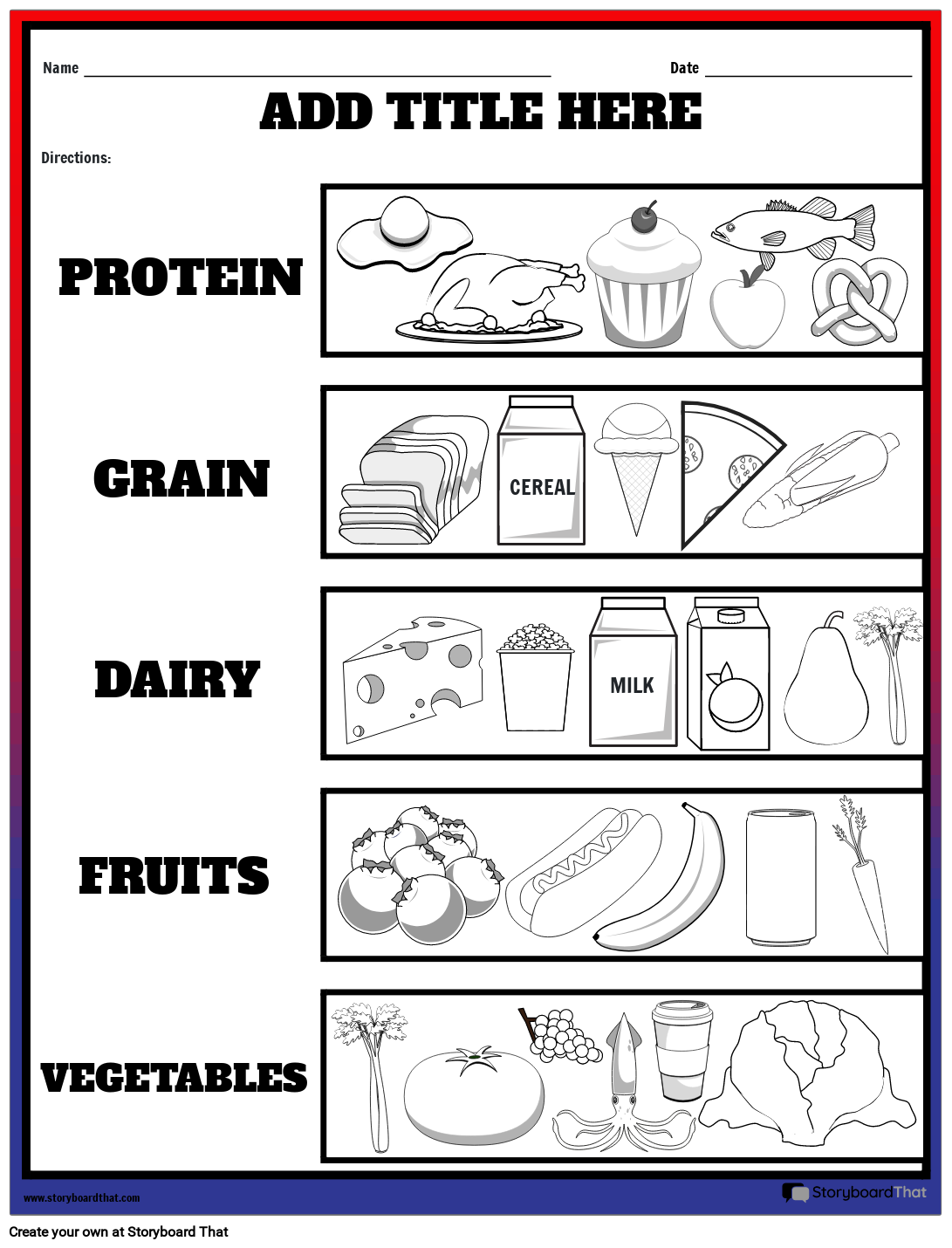Printable Healthy Food Worksheets