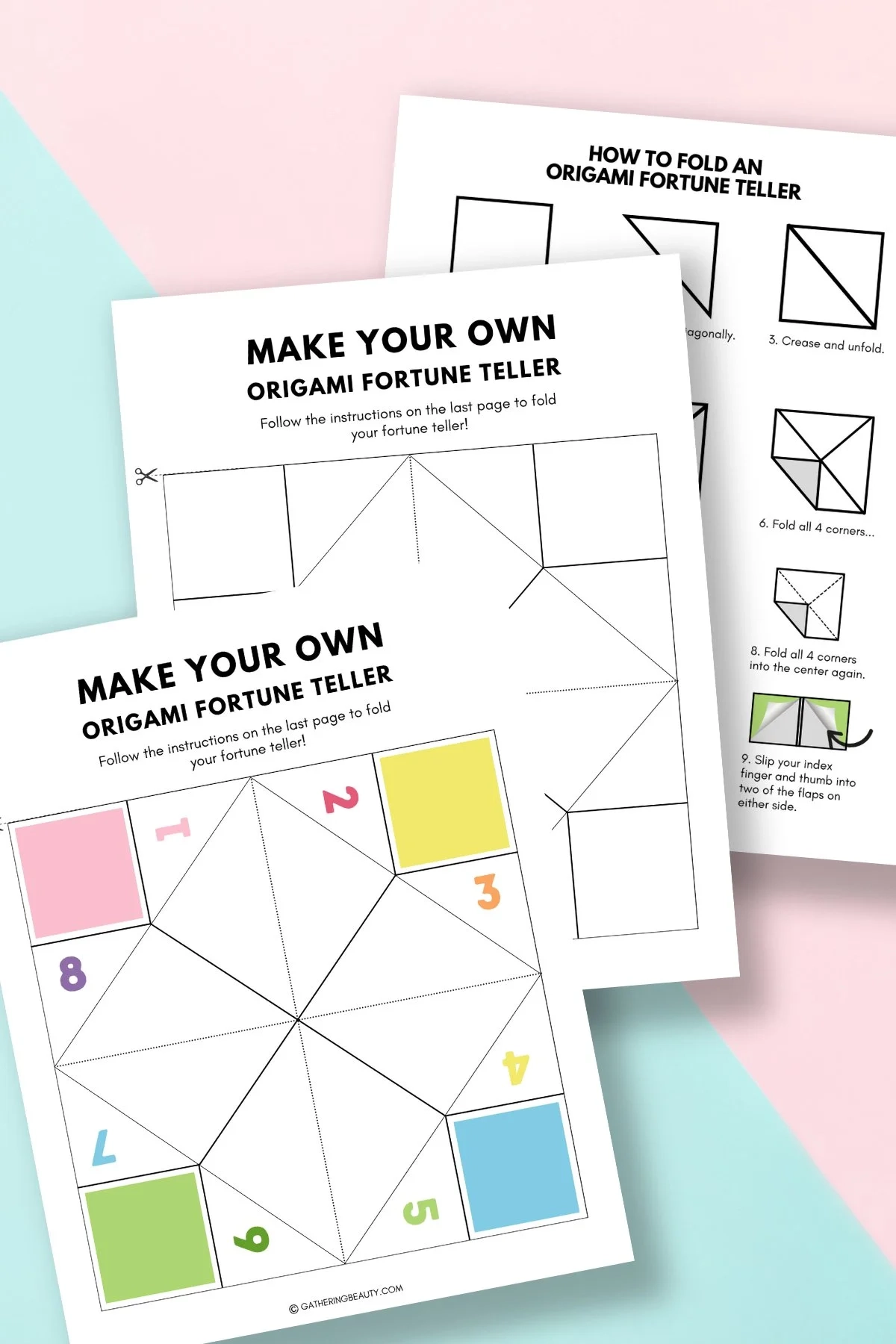 Printable Paper Fortune Teller Template
