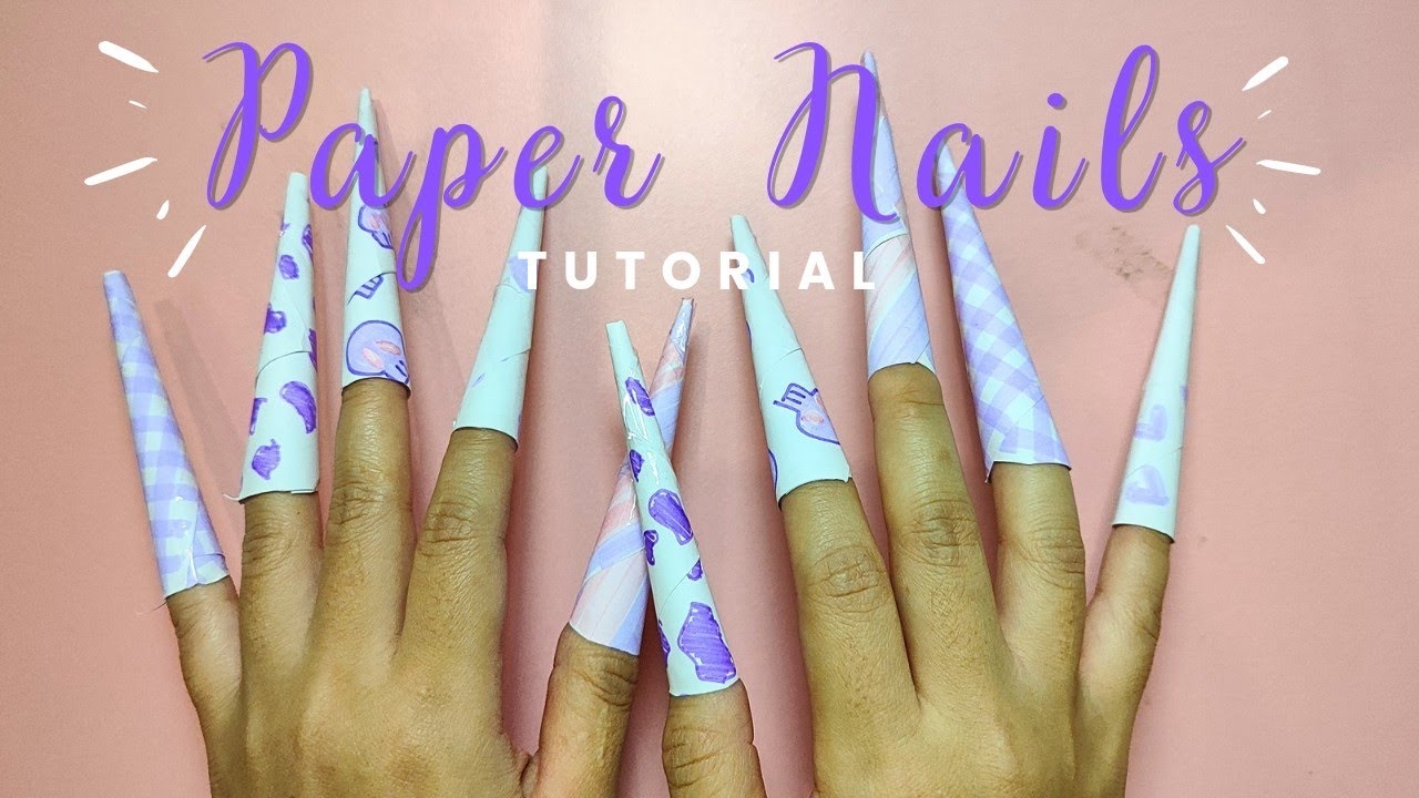  paperdiy Tutorial How To Make Paper Nails Kuromi Purple Theme 