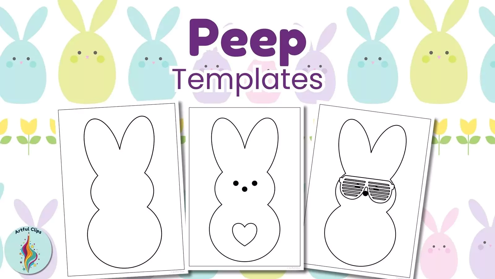 Peep Template amp Coloring Page Set Easter Peeps For Crafts