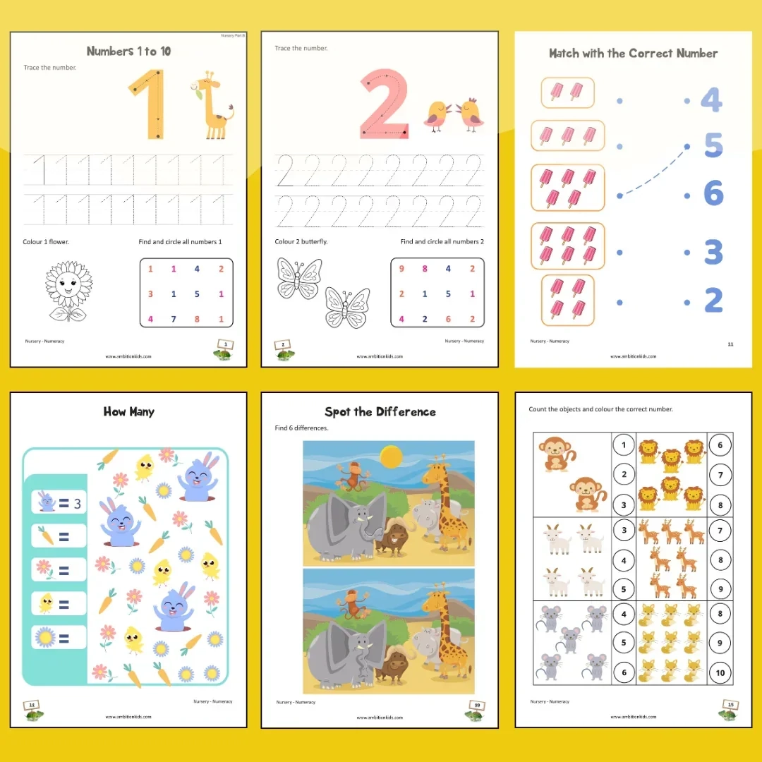 Preschool Kids Worksheets In Hard Copy Format Ambition Kids