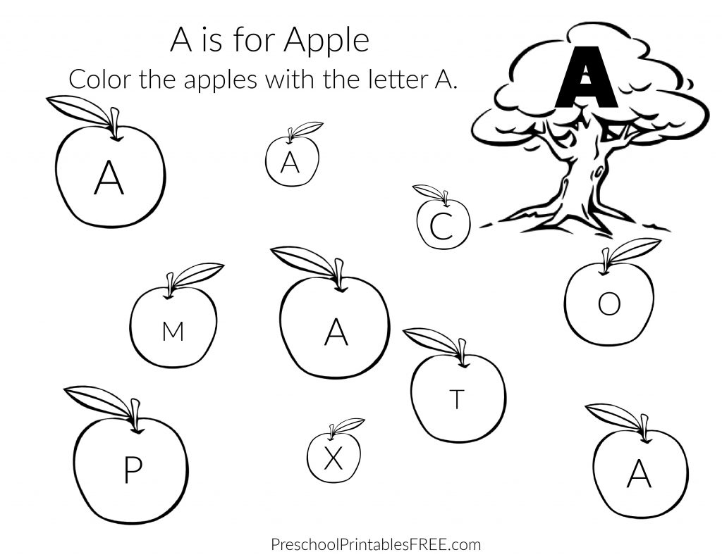 Letter A Worksheets Preschool Free Printable