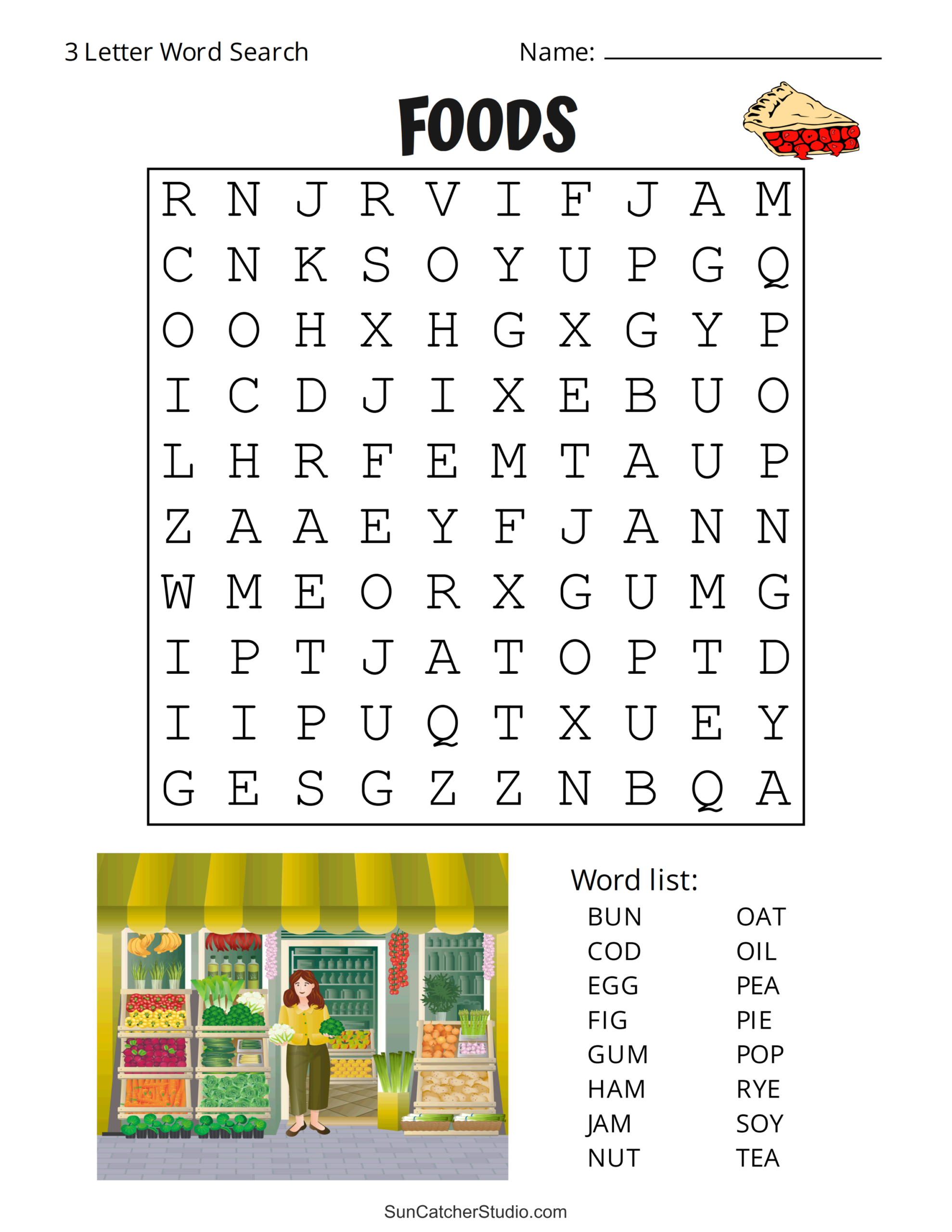Printable 3 Letter Word Search Puzzles Word Find Free 