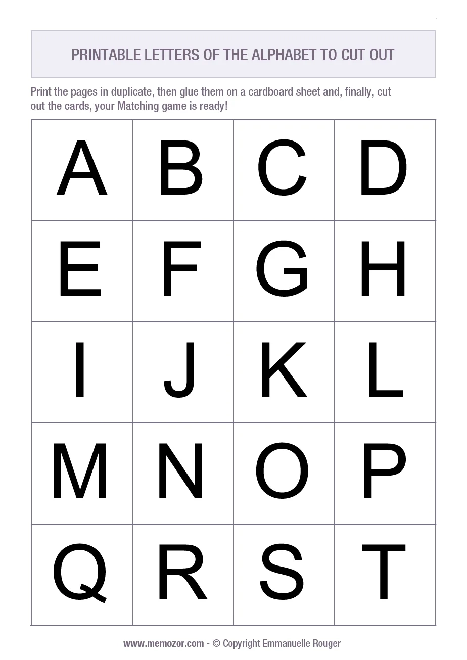 Printable Alphabet Letters 26 Letters A Z Memozor