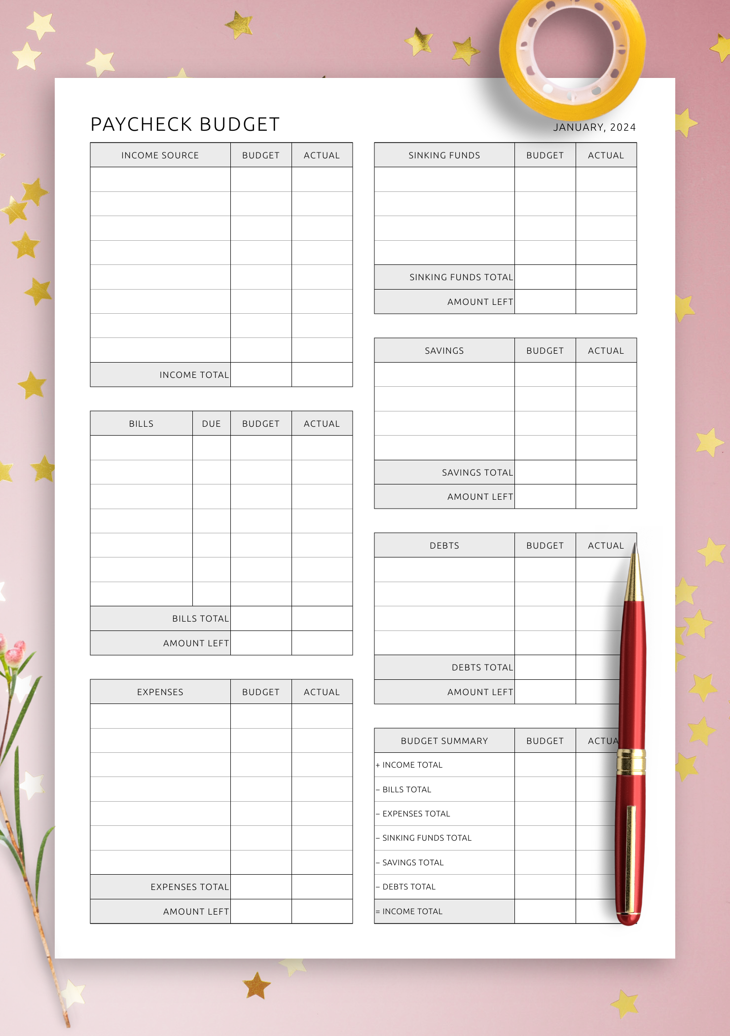 Retirement Budget Worksheets Free Printable