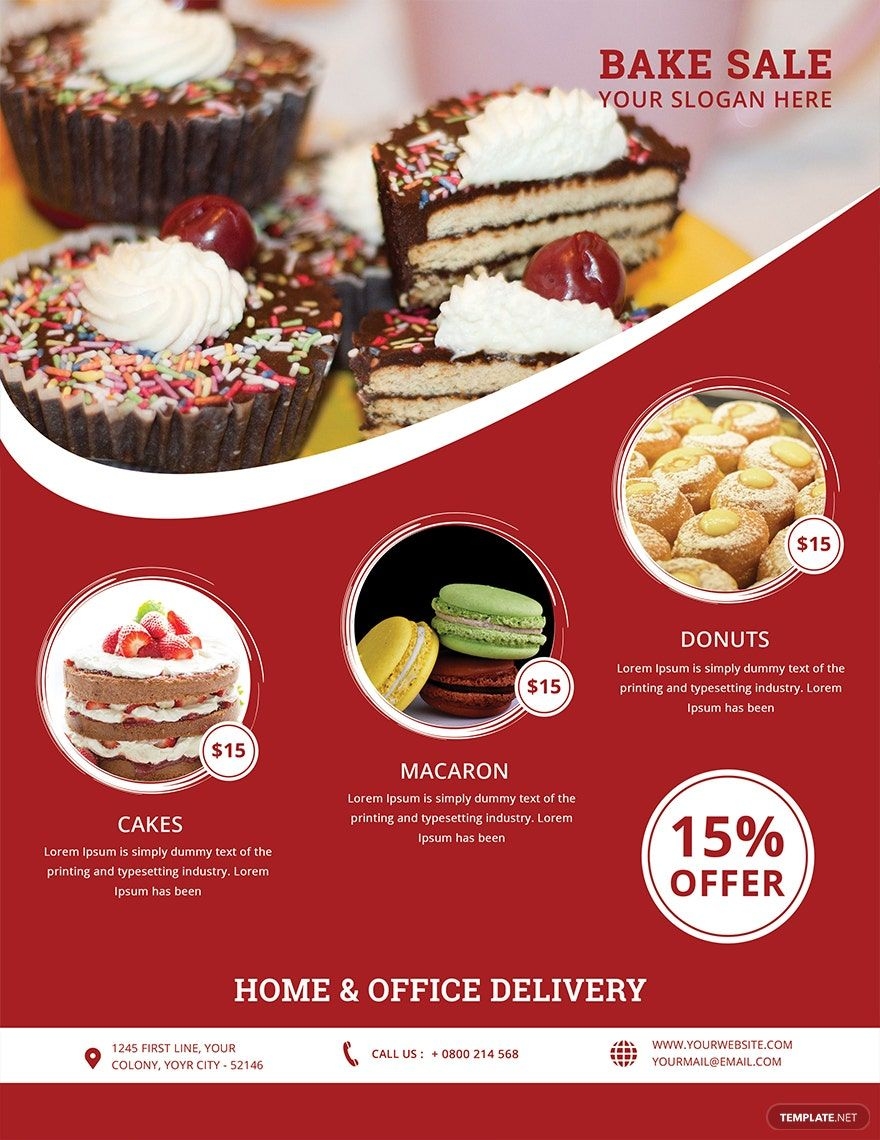 Printable Bake Sale Flyer Template In InDesign Google Docs 