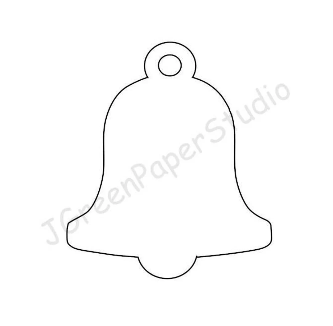 Printable Bell Template DIY Craft Line Art PDF SVG Digital 