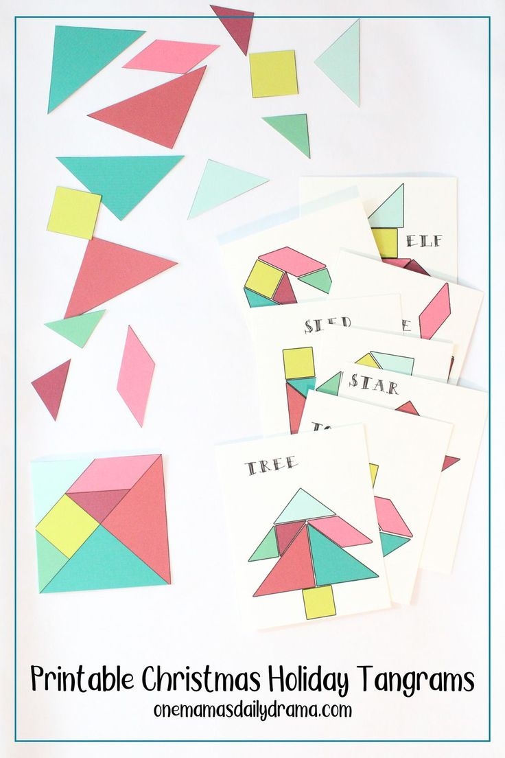 Printable Christmas Holiday Tangrams Winter Kids Activity