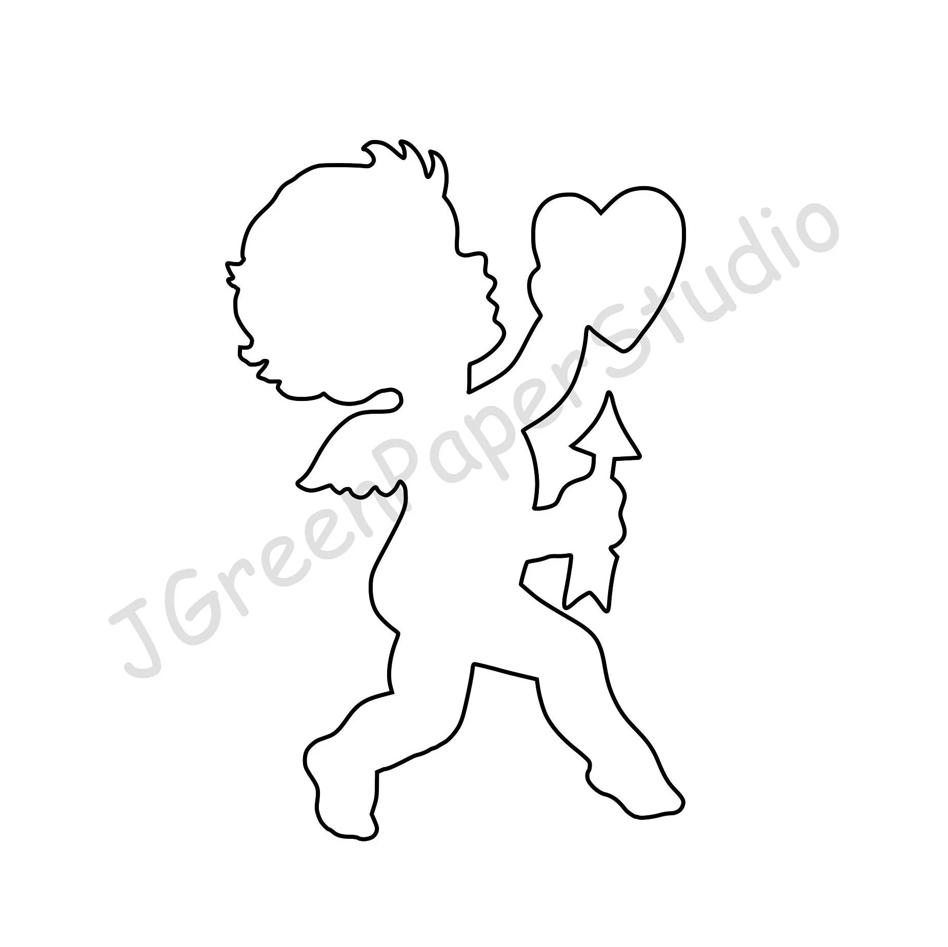 Printable Cupid Template Valentine s Day Coloring Page PDF 