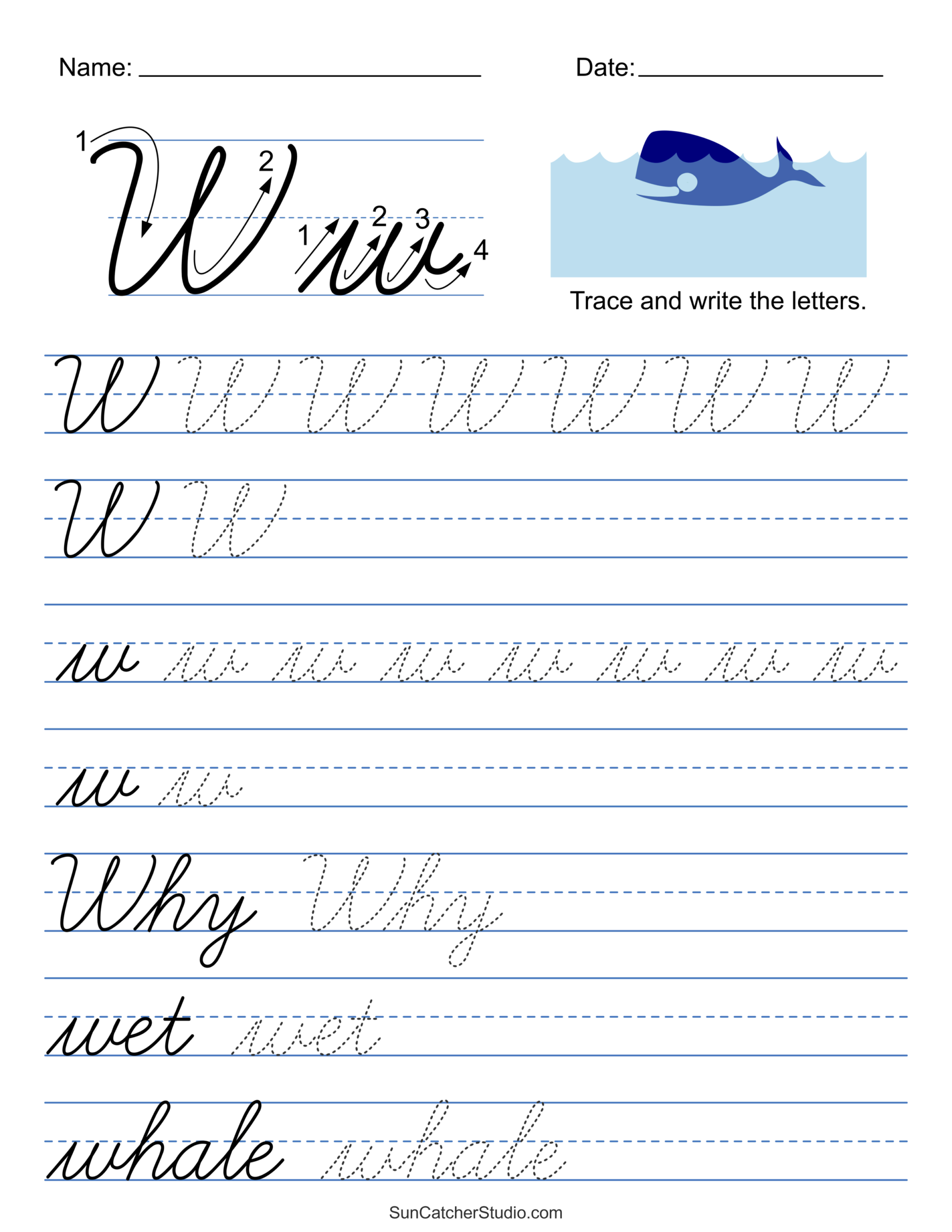 Printable Cursive Handwriting Worksheets Practice Letters Free 