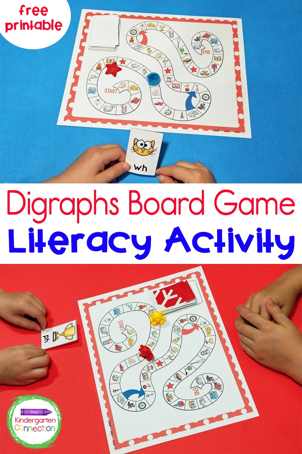 Printable Digraphs Board Game The Kindergarten Connection