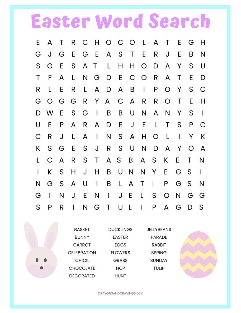 Word Search Easter Printable