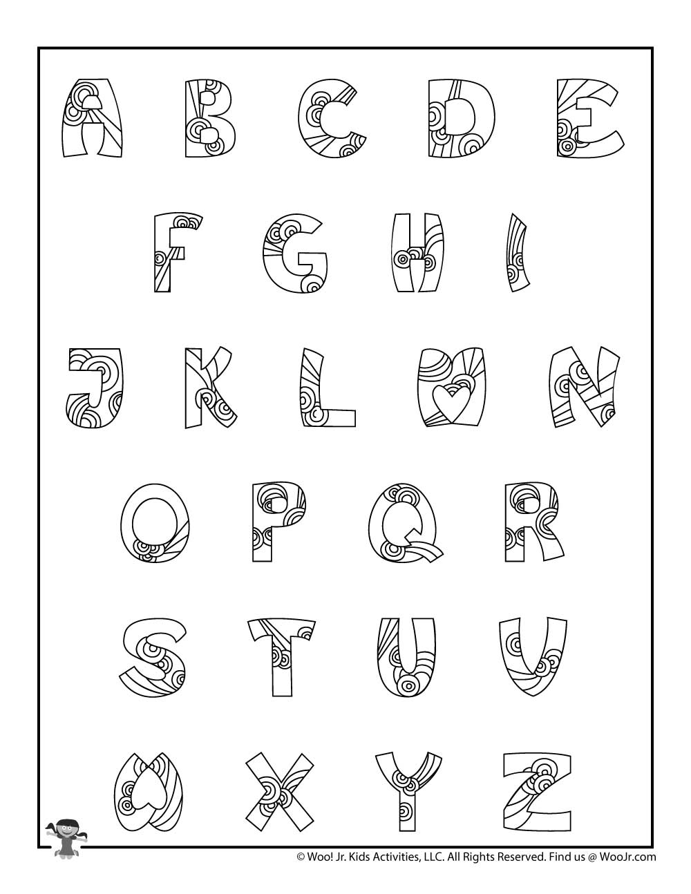 Printable Fancy Bubble Letters Woo Jr Kids Activities 