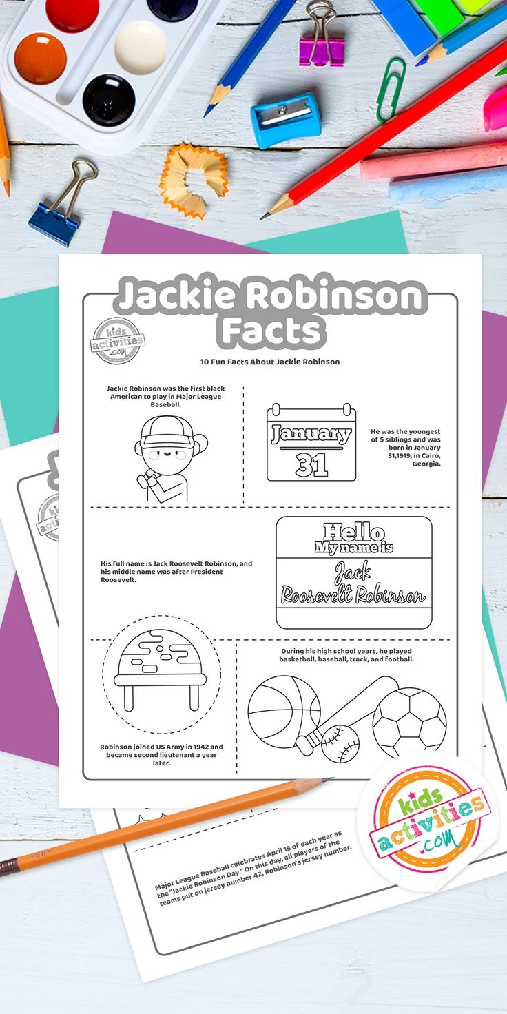 Printable Jackie Robinson Facts For Kids