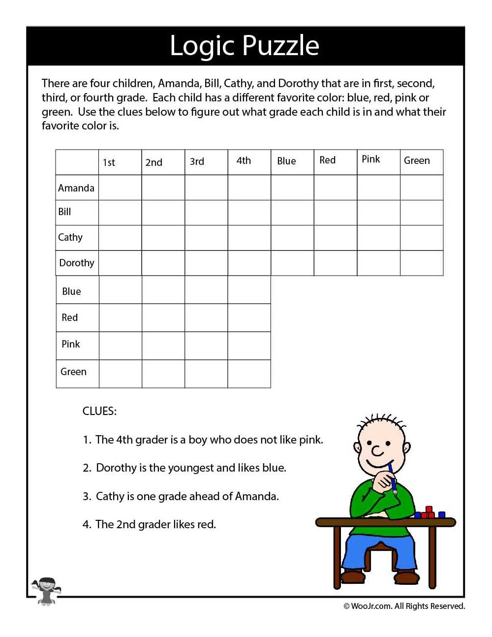 Printable Logic Puzzles Worksheets Library