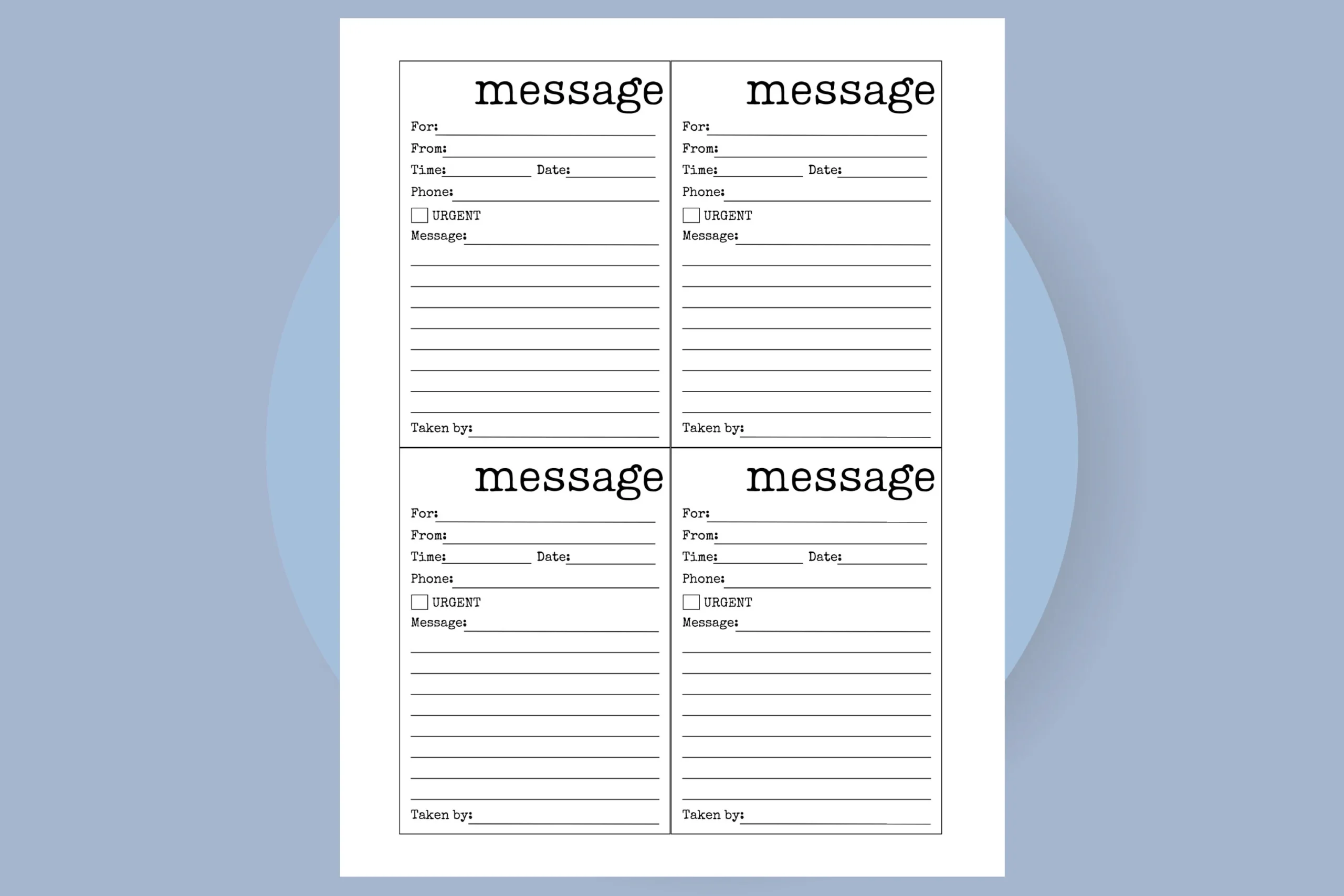 Printable Message Form Missed Call PDF Phone Message Memo 