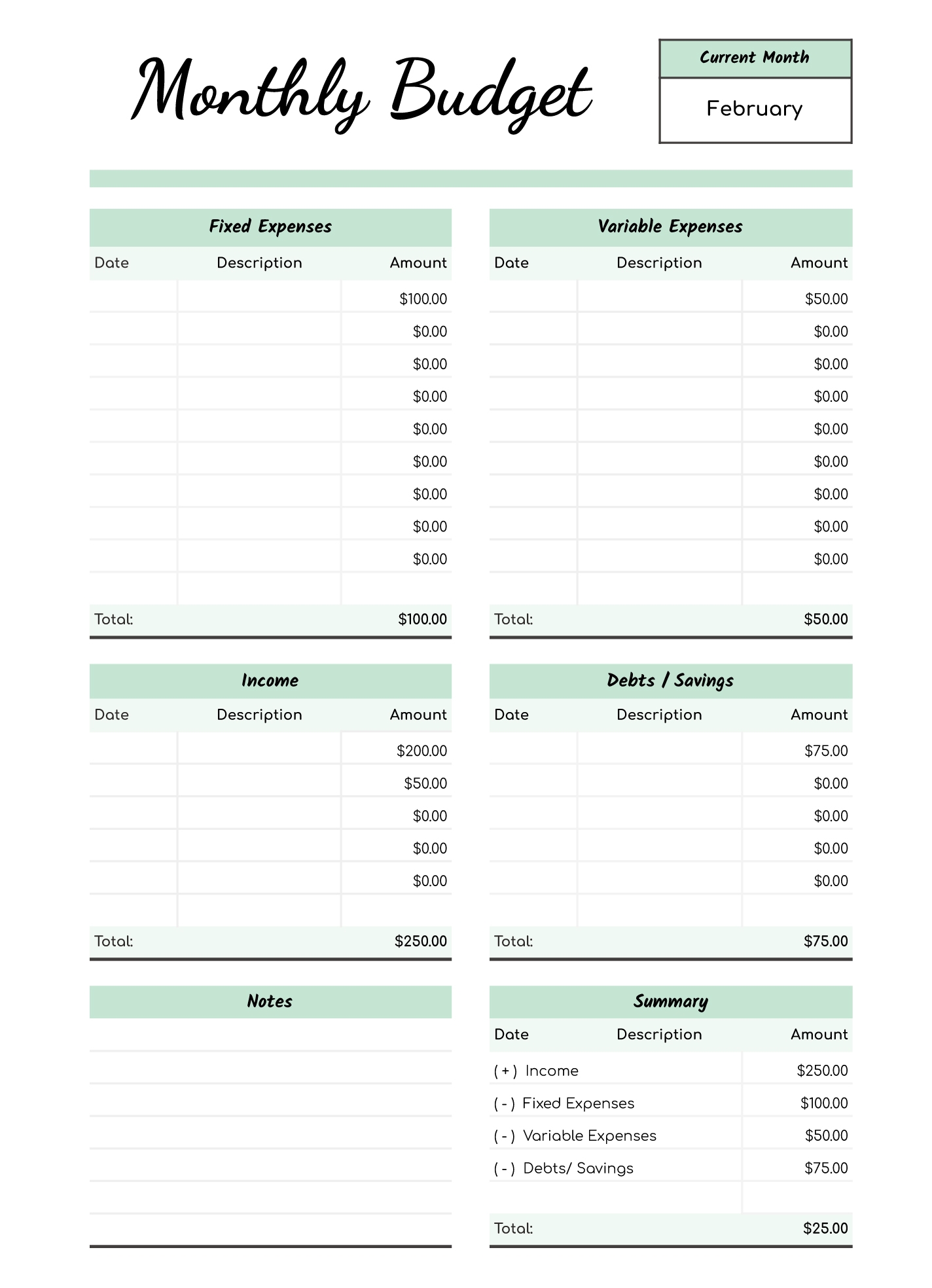 Printable Budgeting Worksheets Monthly