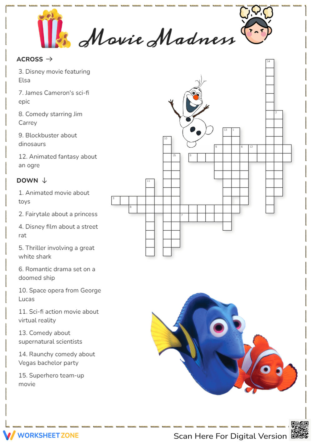 Movie Crossword Puzzles Online