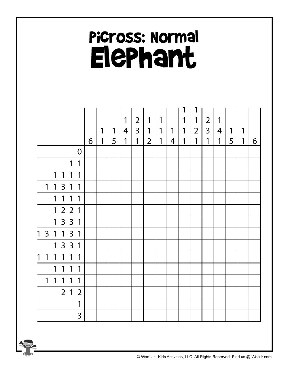 Printable Picross Grid Puzzles Woo Jr Kids Activities 