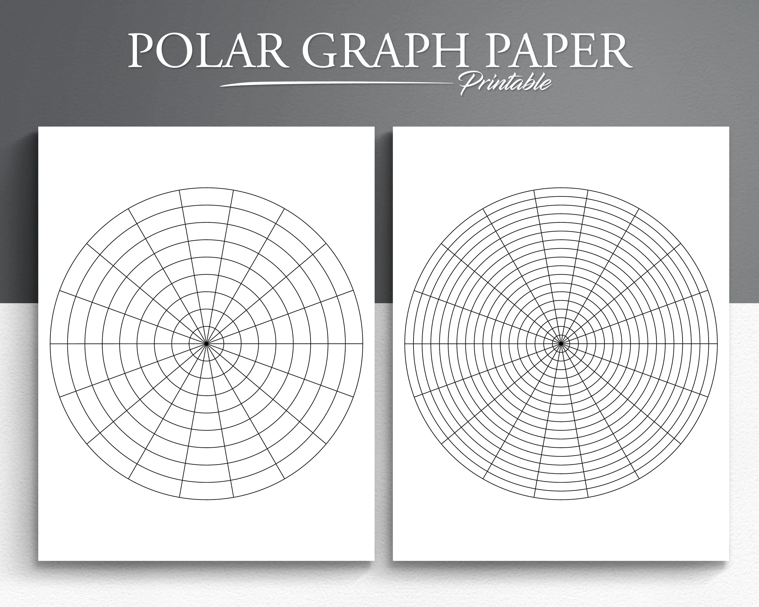Printable Polar Graph Paper Circular Graph Paper Radial Graph 