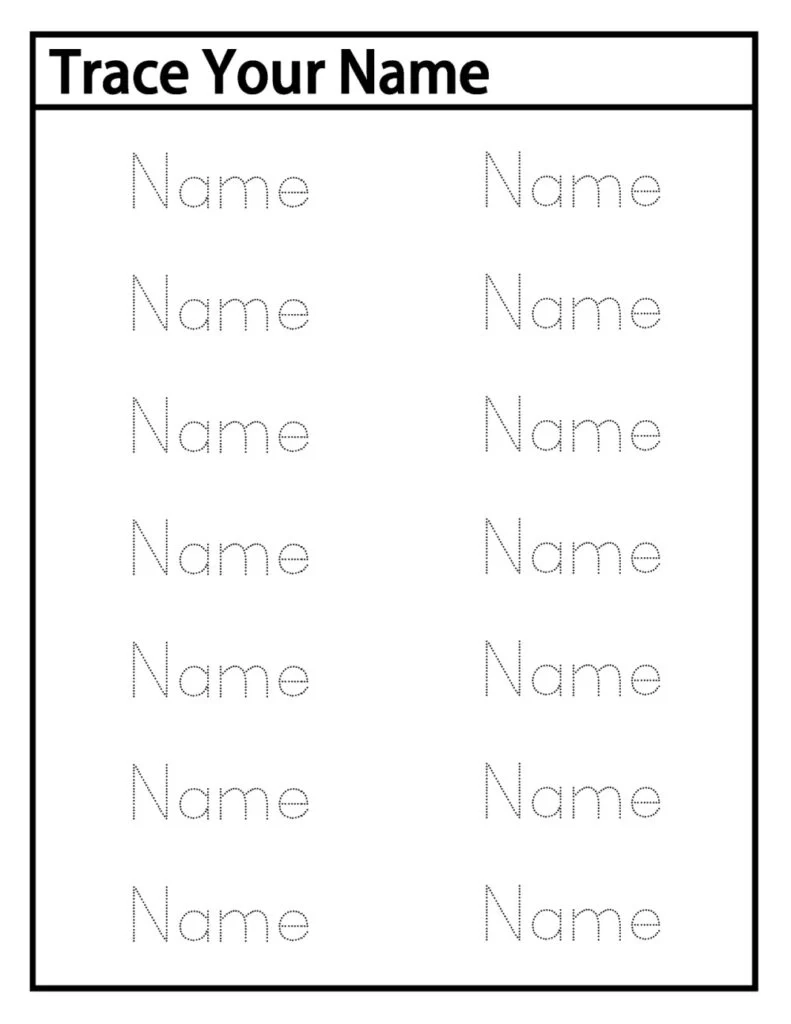 Trace Your Name Worksheets Printables