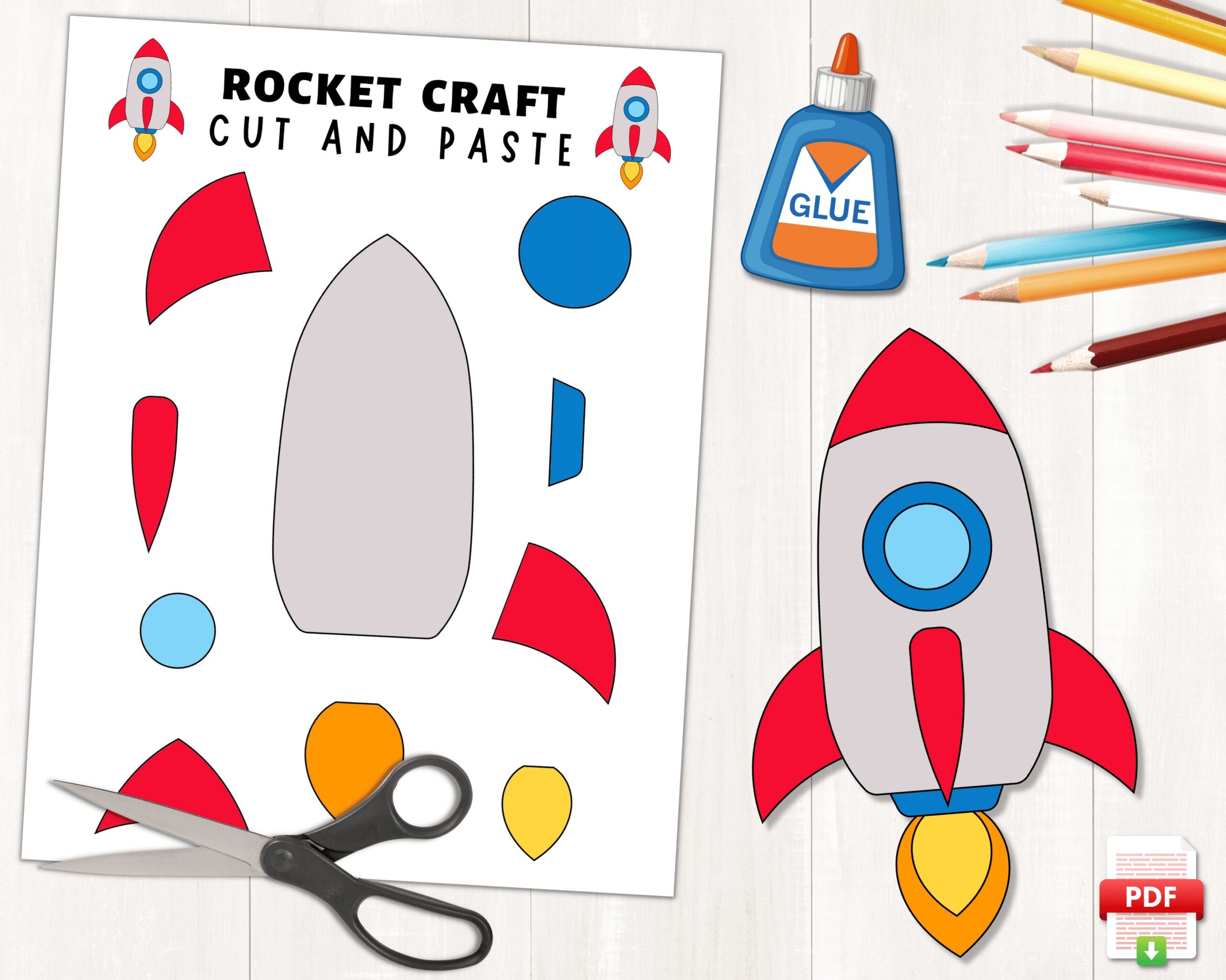 Printable Rocket Craft Outer Space Activities Build A Rocket 