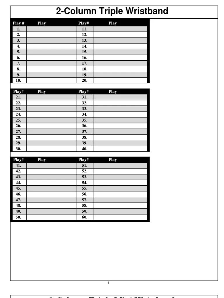 Printable Softball Wristband Examples