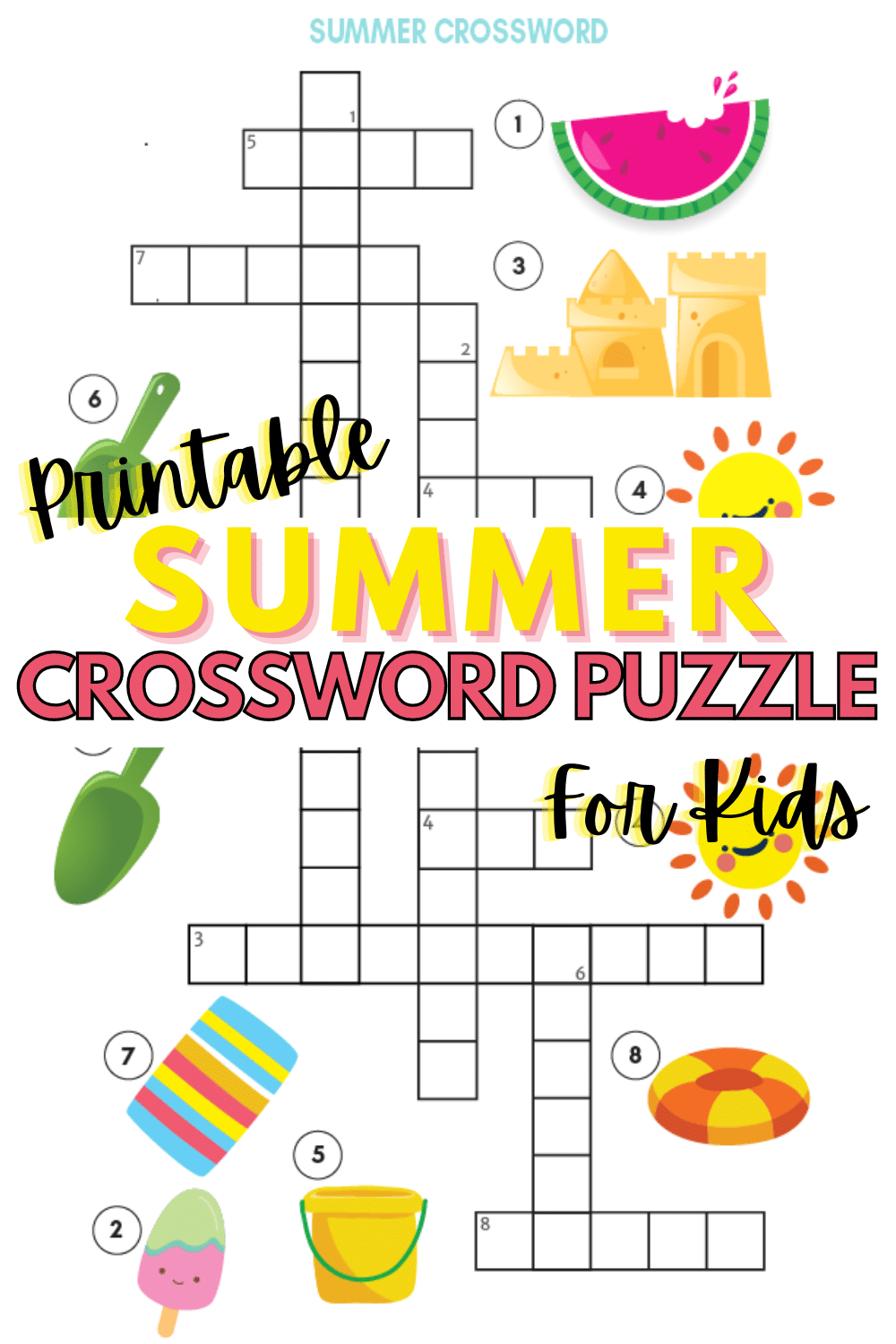 Easy Crossword Puzzles Printable Summer