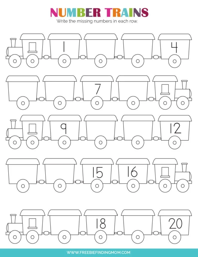Printable Number Worksheets For Kindergarten