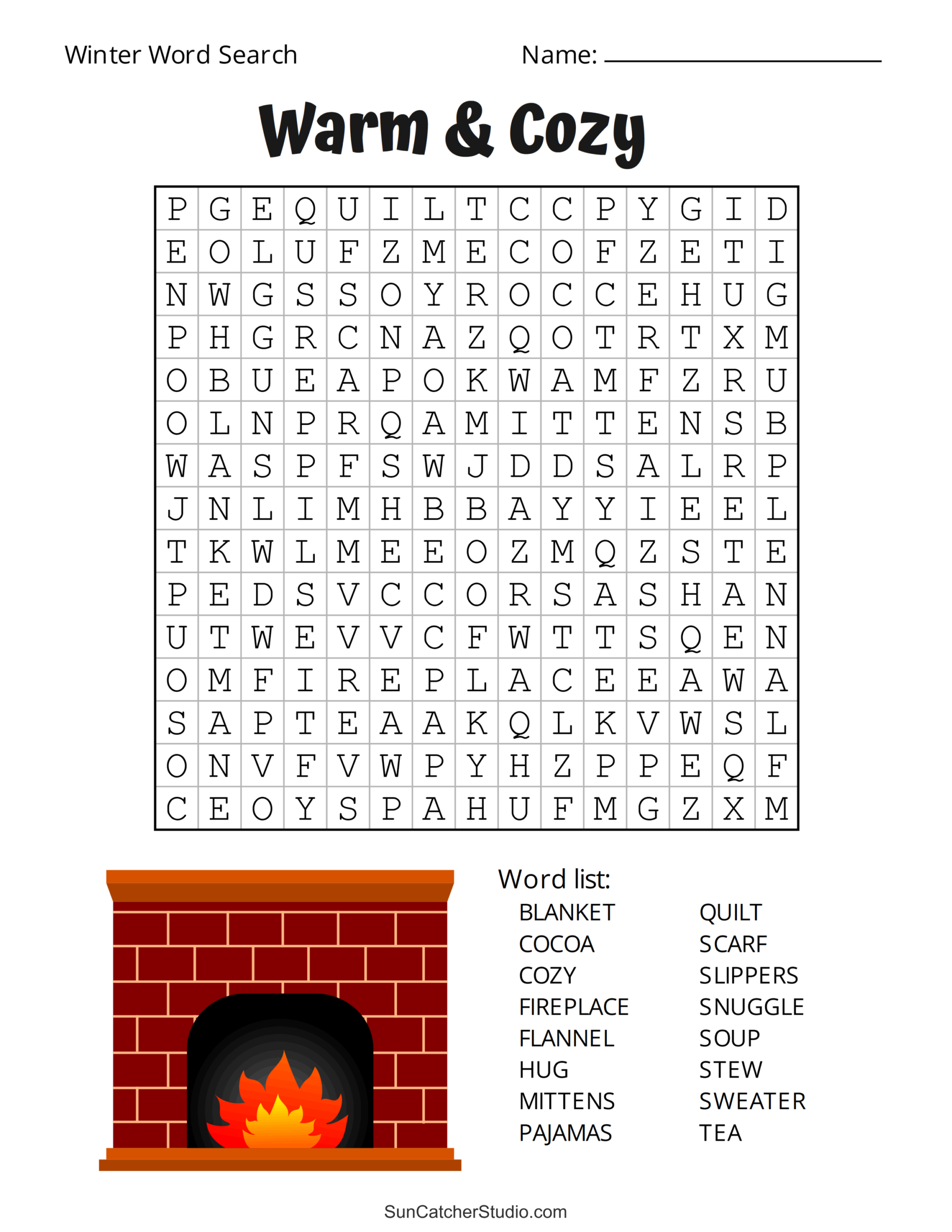 Free Printable Word Search Puzzles Winter