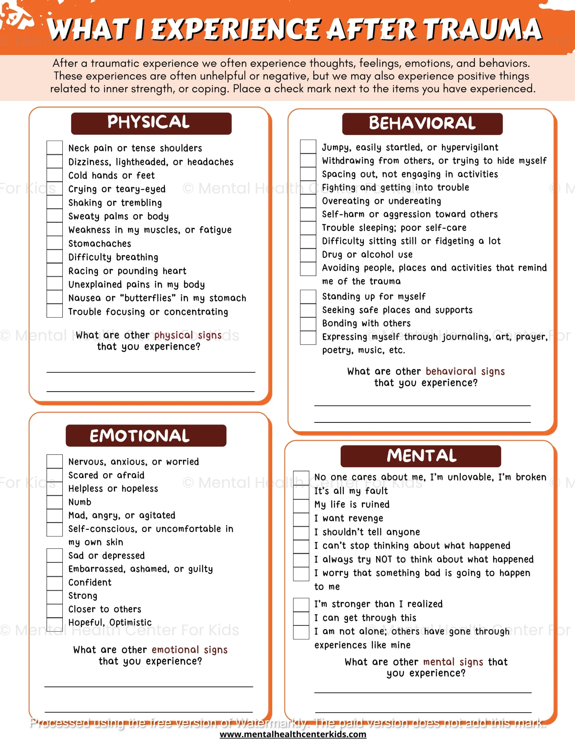 Free Printable Ptsd Handouts