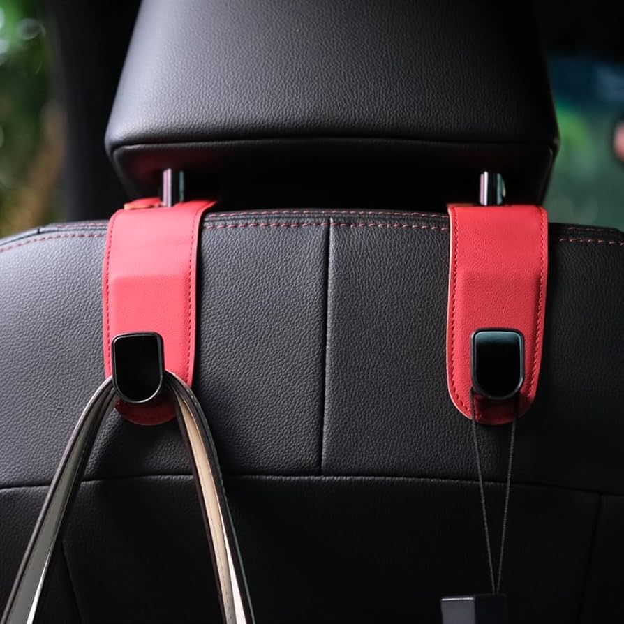 Qirc Auto Hooks 2 Pcs Leather Car Storage Organiser Bag Hooks 
