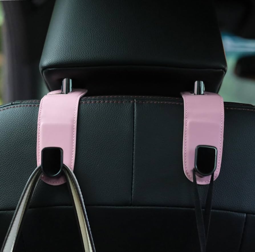 Qirc Auto Hooks 2 Pcs Leather Car Storage Organiser Bag Hooks 