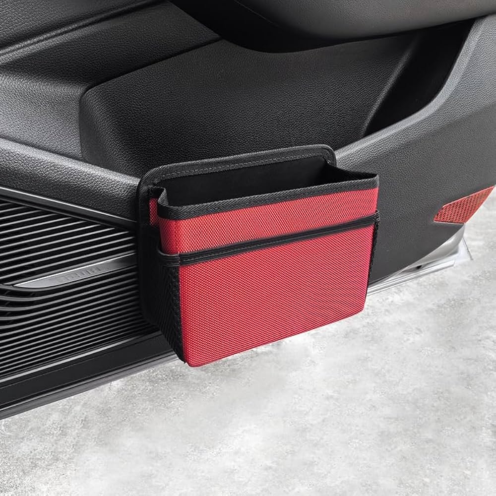 Qirc Car Side Door Trash Can Foldable Auto Garbage Bin Car Front 