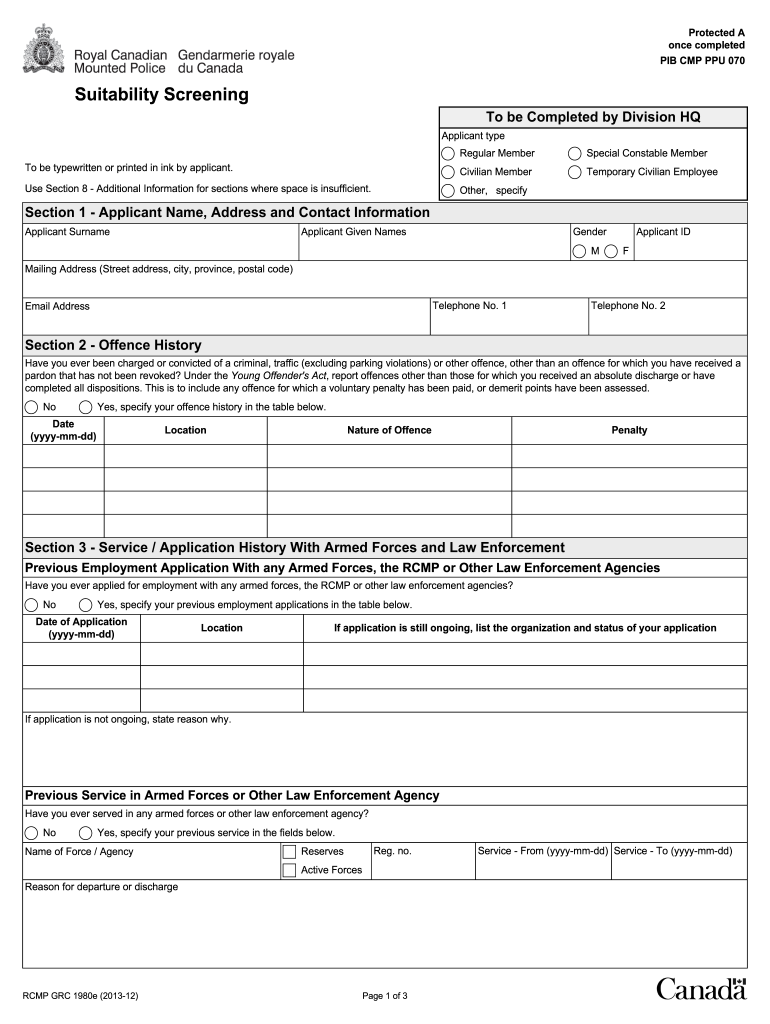 Rcmp Form 2360 Fill Out amp Sign Online DocHub