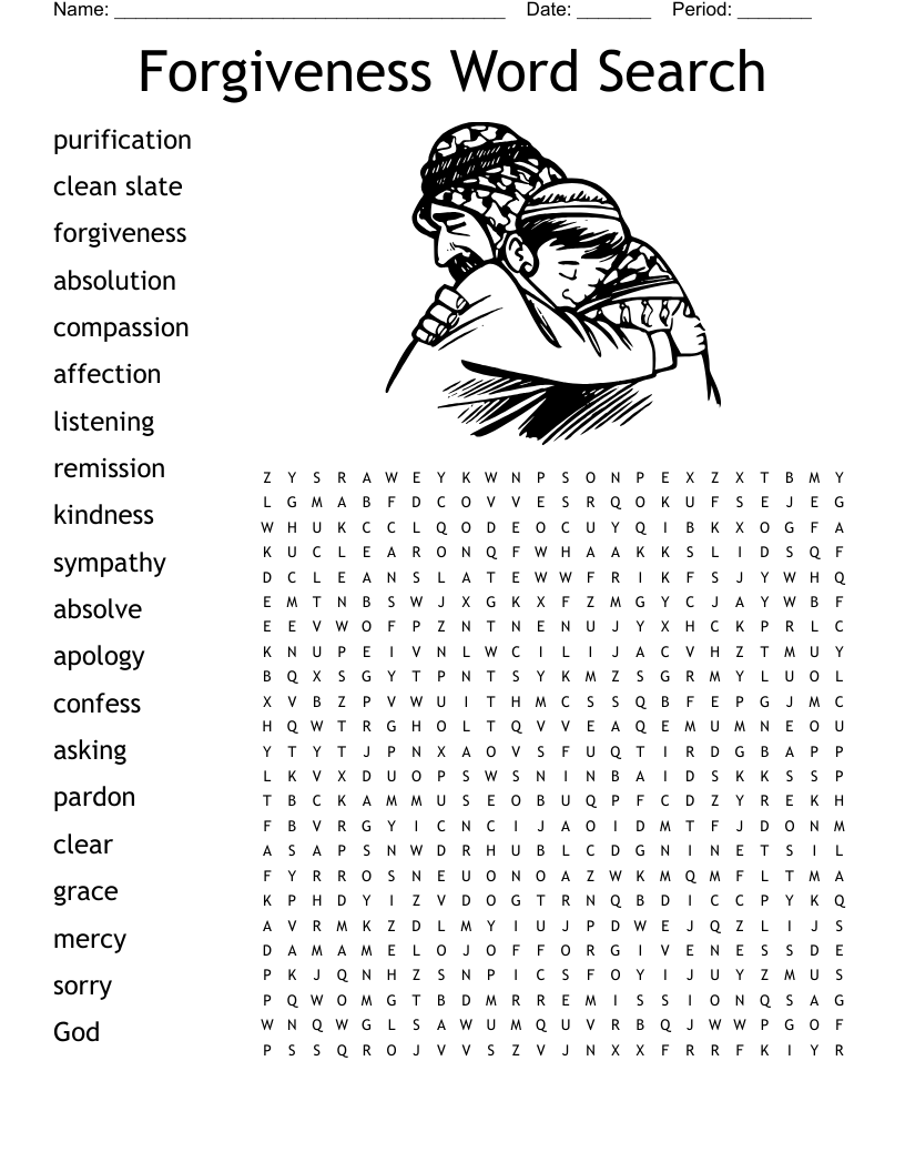 Reconciliation amp Forgiveness Word Search WordMint