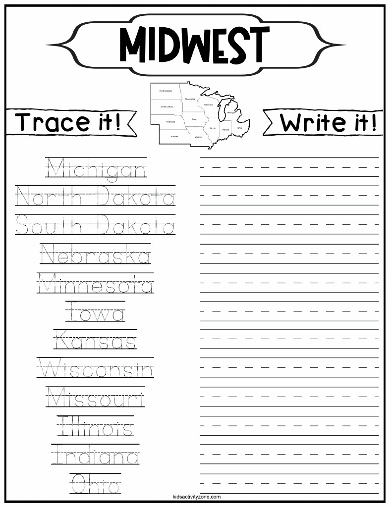 Free Printable 5 Regions Of Virginia Worksheet