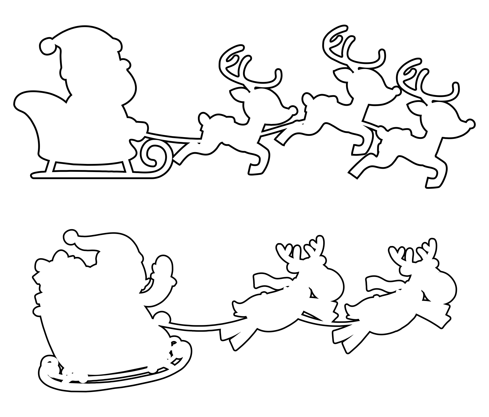 Free Printable Santa Sleigh And Reindeer Template